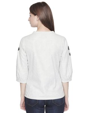 notch neck embroidered top - 16513078 - Standard Image - 3