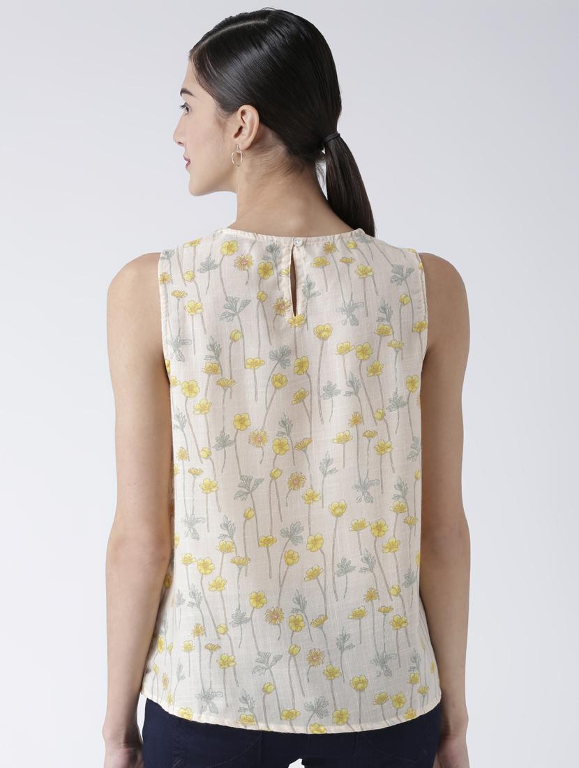 pleated neck floral top - 16513097 - Zoom Image - 3