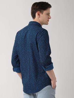 blue printed casual shirt - 16513136 - Standard Image - 3
