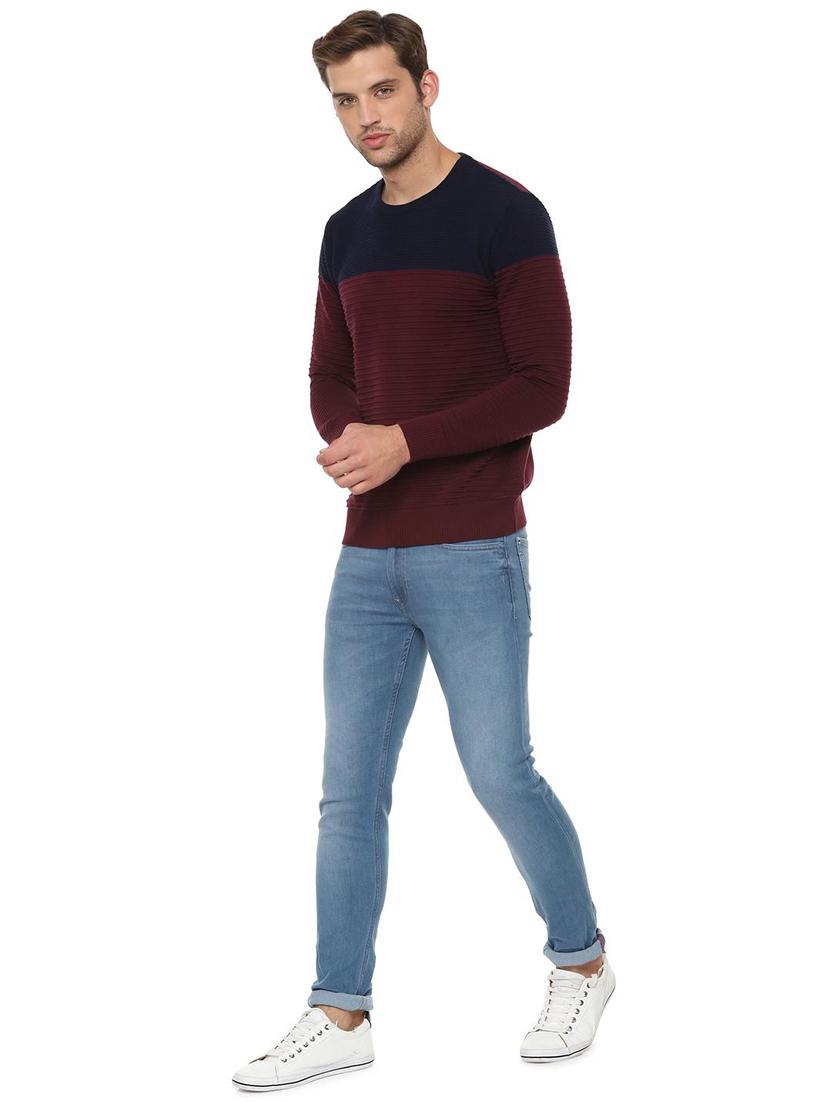 red color block pullover - 16513304 - Zoom Image - 3