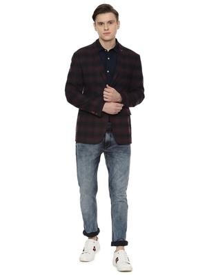 red single breasted checkered casual blazer - 16513419 - Standard Image - 3