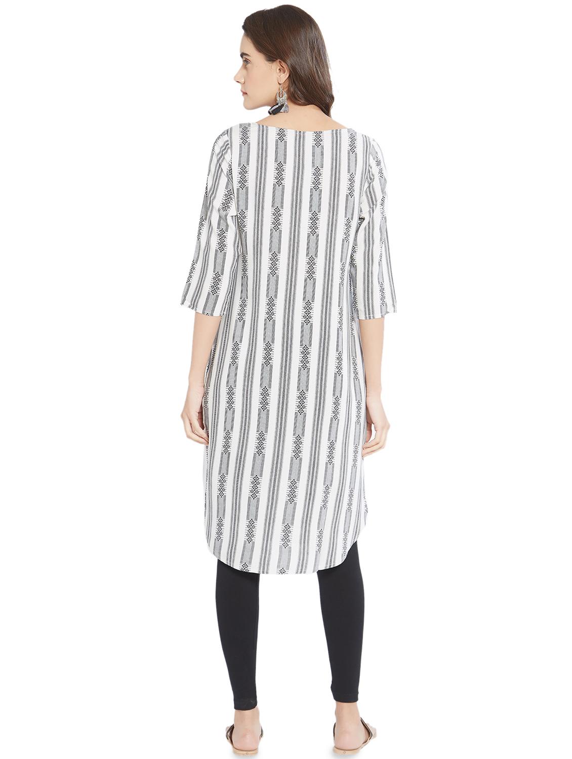 self-design straight kurta - 16513433 - Zoom Image - 3