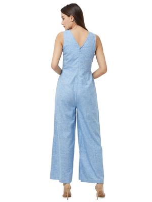 v- neck solid jumpsuit - 16513437 - Standard Image - 3