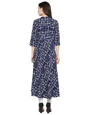 printed a-line ethnic dress - 16513447 - Standard Image - 3