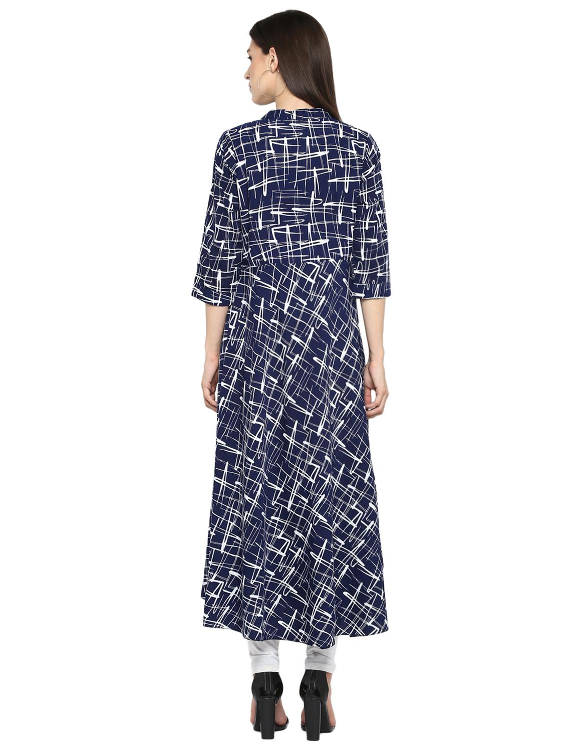 printed a-line ethnic dress - 16513447 - Zoom Image - 3