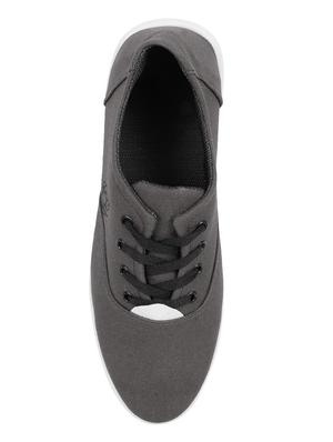 grey canvas lace up sneakers - 16514979 - Standard Image - 3