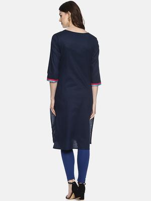 embroidered straight kurta - 16515017 - Standard Image - 3
