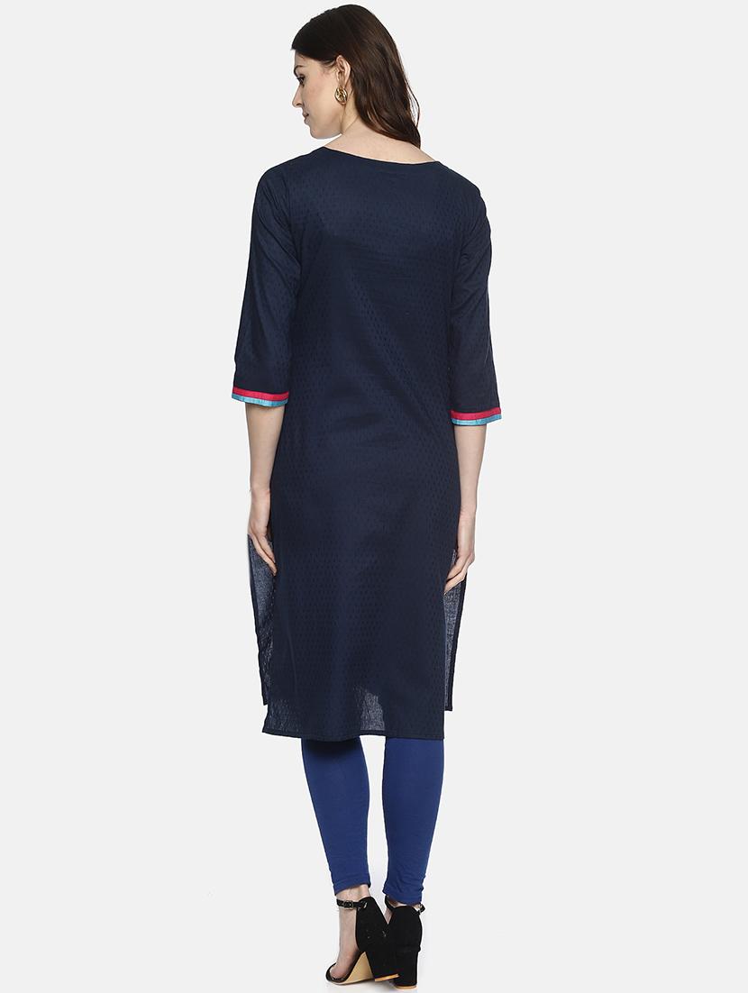 embroidered straight kurta - 16515017 - Zoom Image - 3