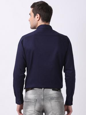 navy blue solid casual shirt - 16515035 - Standard Image - 3