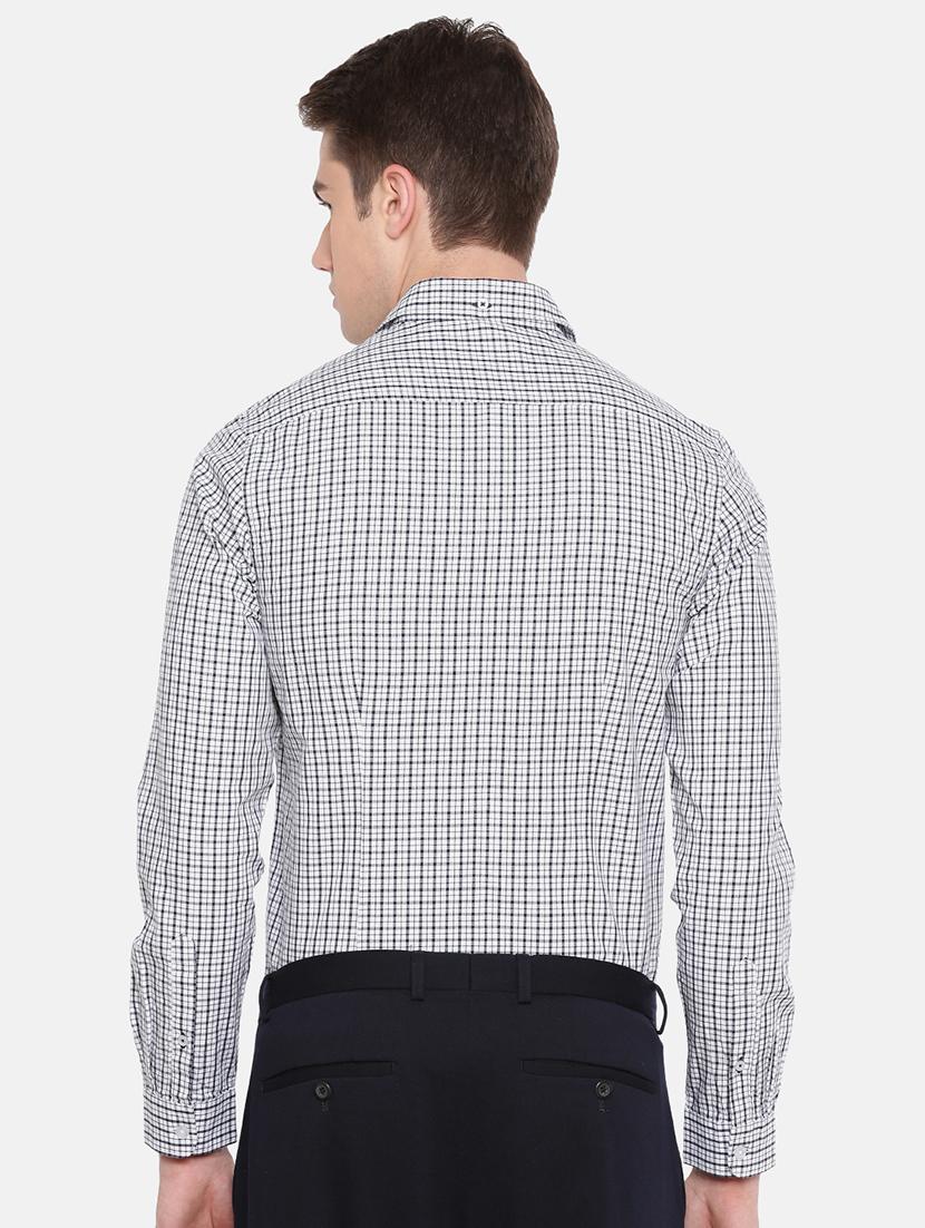 white checkered formal shirt - 16515053 - Zoom Image - 3