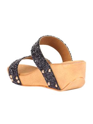 black slip on wedges - 16515322 - Standard Image - 3
