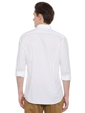 white solid casual shirt - 16516004 - Standard Image - 3
