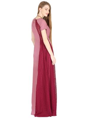 floral lace paneled flared gown - 16516370 - Standard Image - 3