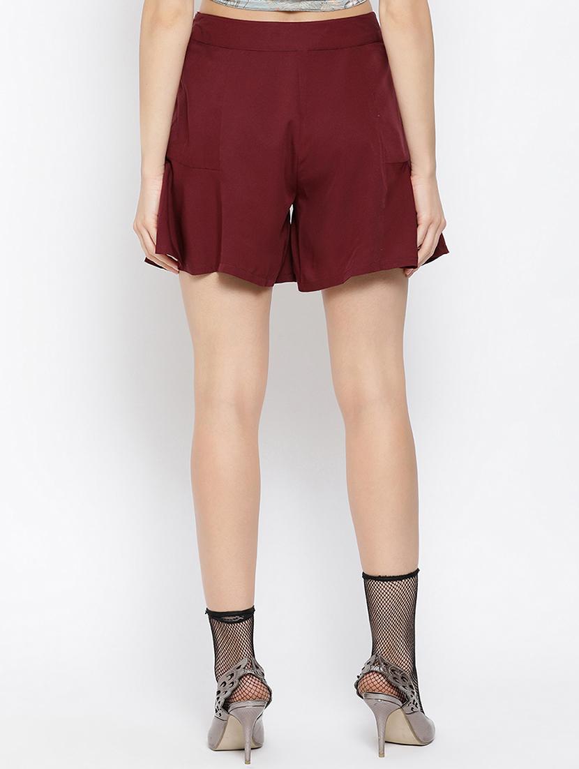 high rise solid shorts - 16516679 - Zoom Image - 3