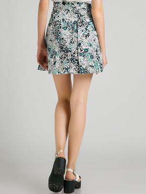 high rise floral box pleated skirt - 16516685 - Standard Image - 3