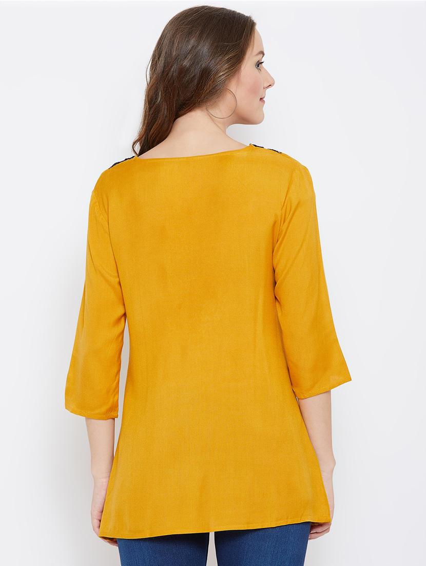 embroidered detail solid tunic - 16517552 - Zoom Image - 3