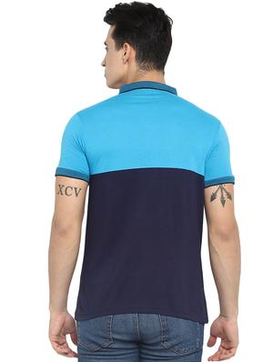 blue cut & sew collared t-shirt - 16517944 - Standard Image - 3