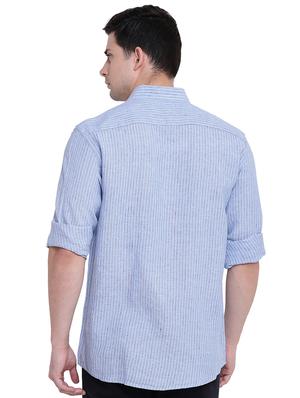 blue linen casual shirt - 16518069 - Standard Image - 3