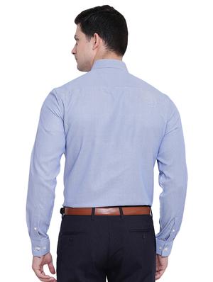 light blue printed formal shirt - 16518182 - Standard Image - 3