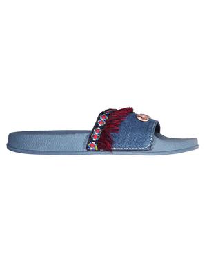 blue slip on slides - 16518628 - Standard Image - 3