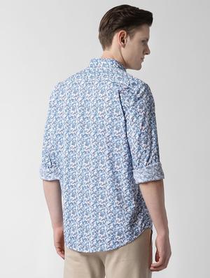blue printed casual shirt - 16518875 - Standard Image - 3