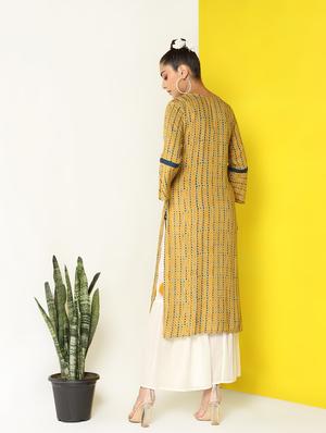 printed kurta with sharara set - 16519036 - Standard Image - 3