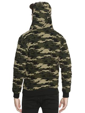 green camouflage print casual jacket - 16519237 - Standard Image - 3