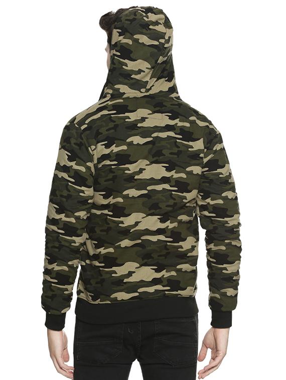 green camouflage print casual jacket - 16519237 - Zoom Image - 3