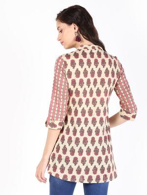 printed straight kurti - 16520024 - Standard Image - 3