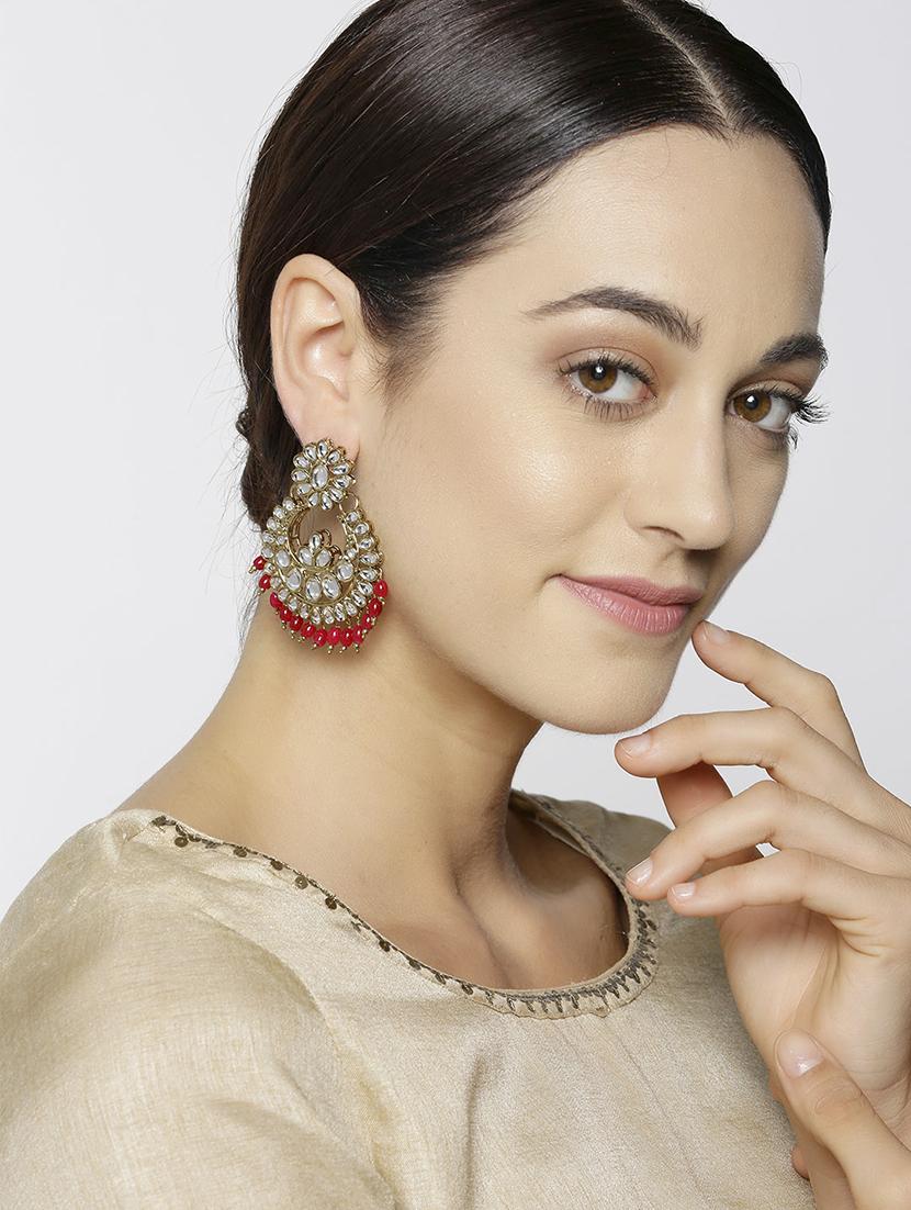 red brass chandellier earring - 16520193 - Zoom Image - 3
