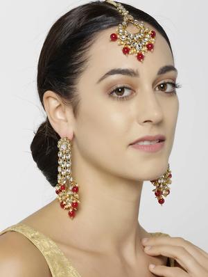 red brass maang teeka - 16520199 - Standard Image - 3