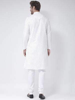 white linen kurta pyjama set - 16520707 - Standard Image - 3