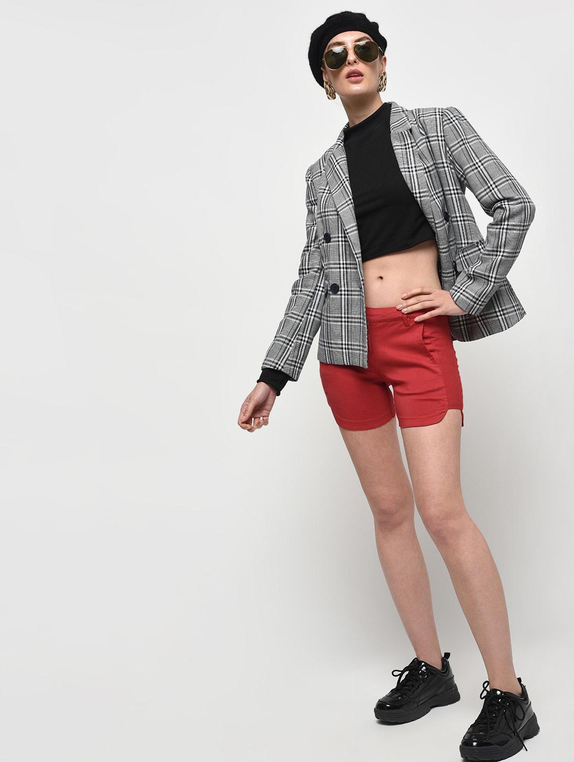 mid rise solid shorts - 16523839 - Zoom Image - 3