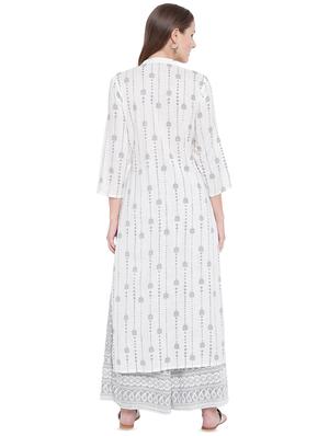 embroidered kurta palazzo set - 16523927 - Standard Image - 3