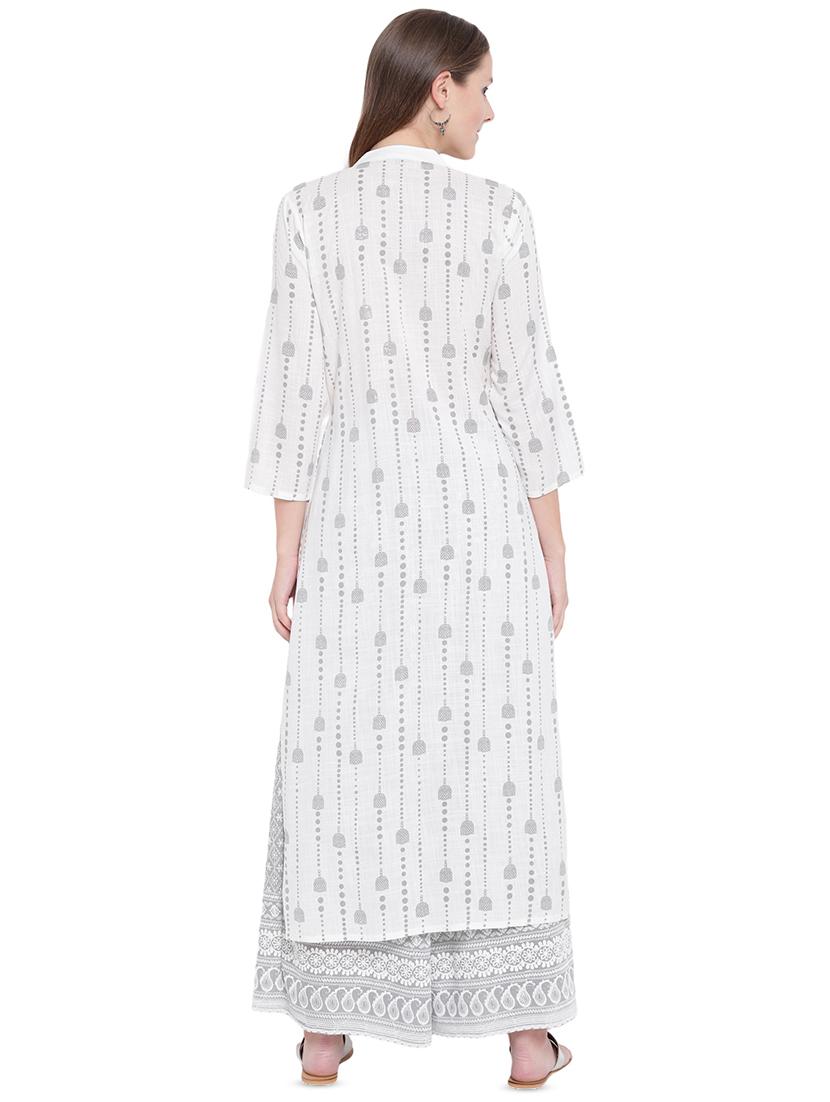embroidered kurta palazzo set - 16523927 - Zoom Image - 3