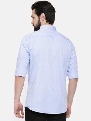 blue solid casual shirt - 16523929 - Standard Image - 3