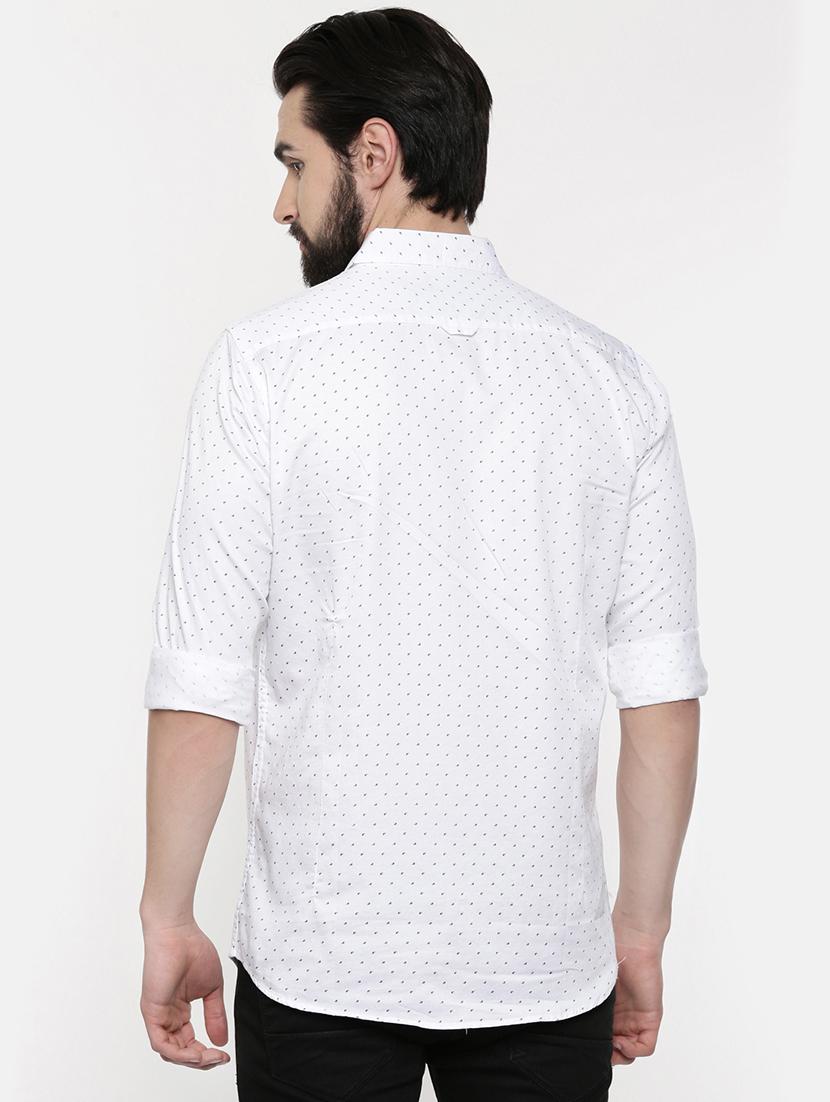 white printed casual shirt - 16523931 - Zoom Image - 3