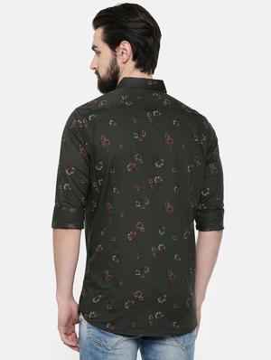 green floral print casual shirt - 16523940 - Standard Image - 3