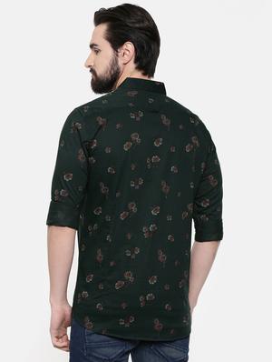 green printed casual shirt - 16523960 - Standard Image - 3