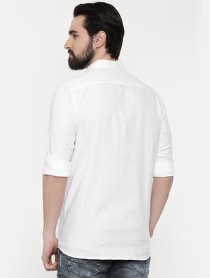 white solid casual shirt - 16523975 - Standard Image - 3