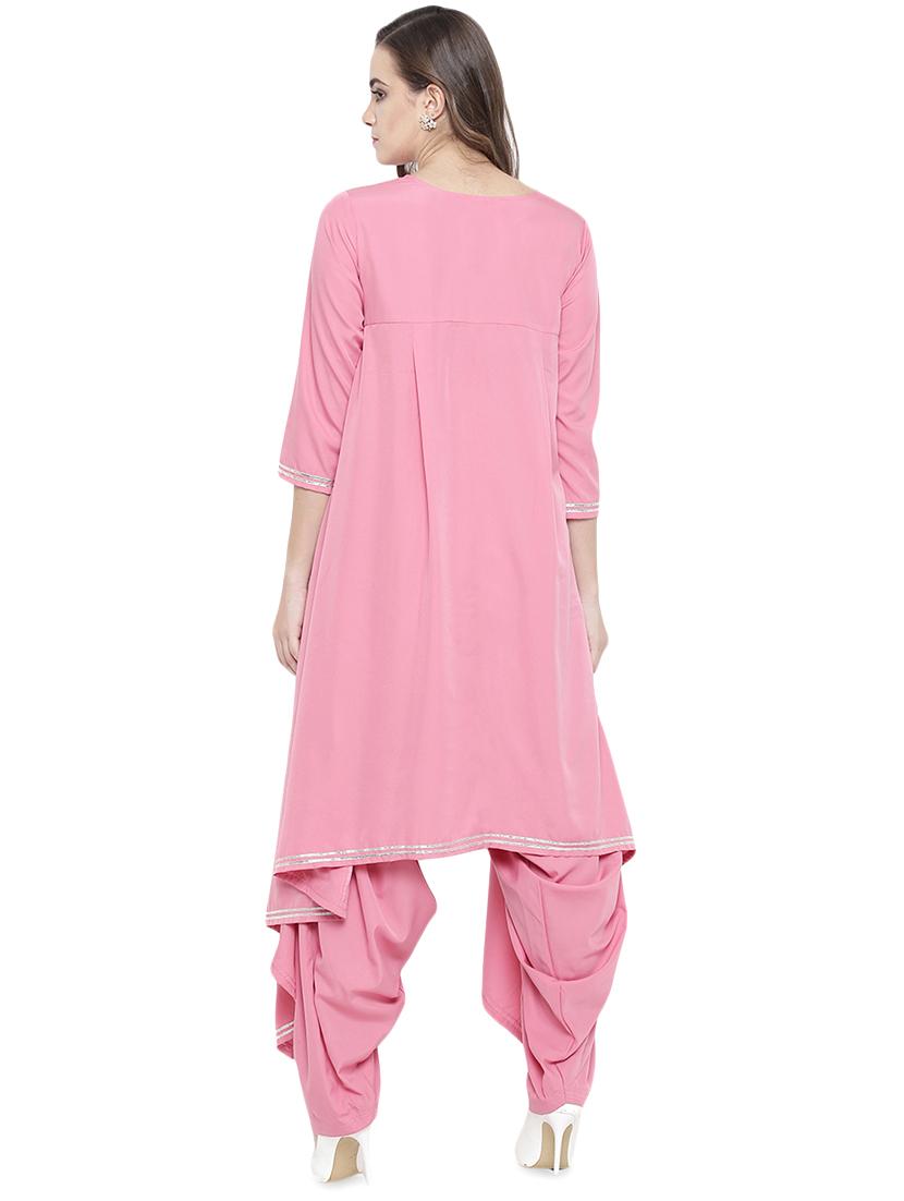 gota patti asymmetric kurta salwar set - 16524016 - Zoom Image - 3