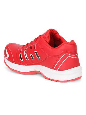 koxko red leatherette lace up sport shoes - 16524387 - Standard Image - 3