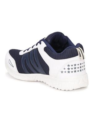 koxko navy blue fabric lace up sport shoes - 16524398 - Standard Image - 3
