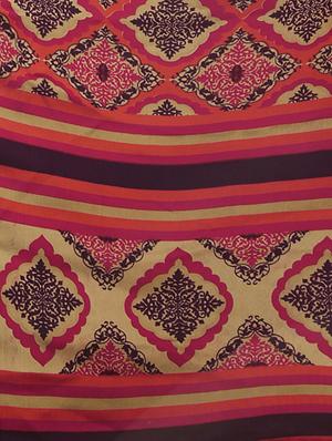 bordered printed saree with blouse - 16524767 - Standard Image - 3