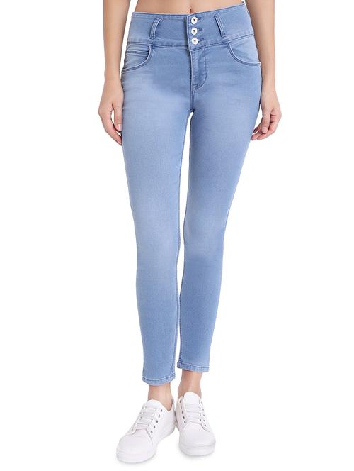 button detail high rise jeans - 16524943 - Standard Image - 1