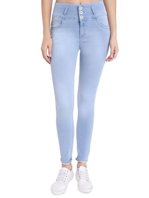 button detail high rise jeans - 16524944 - Standard Image - 1
