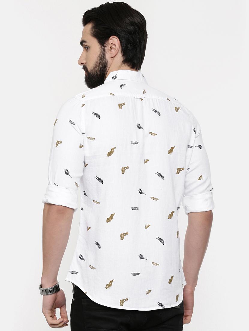 white printed casual shirt - 16525602 - Zoom Image - 3