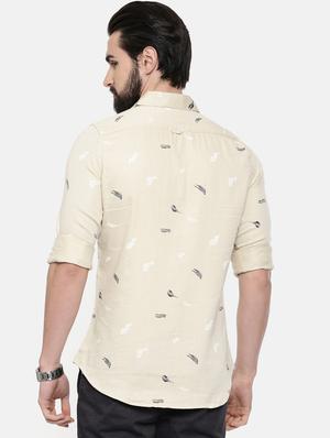 beige printed casual shirt - 16525603 - Standard Image - 3