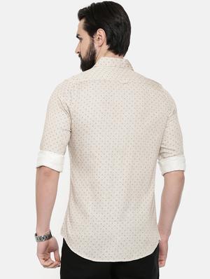 beige printed casual shirt - 16525604 - Standard Image - 3