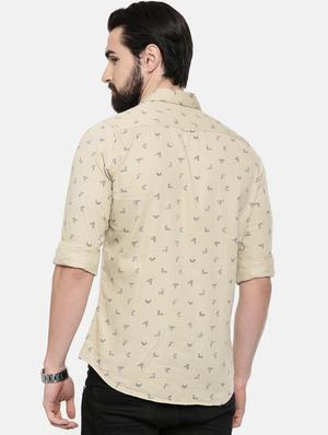 beige printed casual shirt - 16525616 - Standard Image - 3